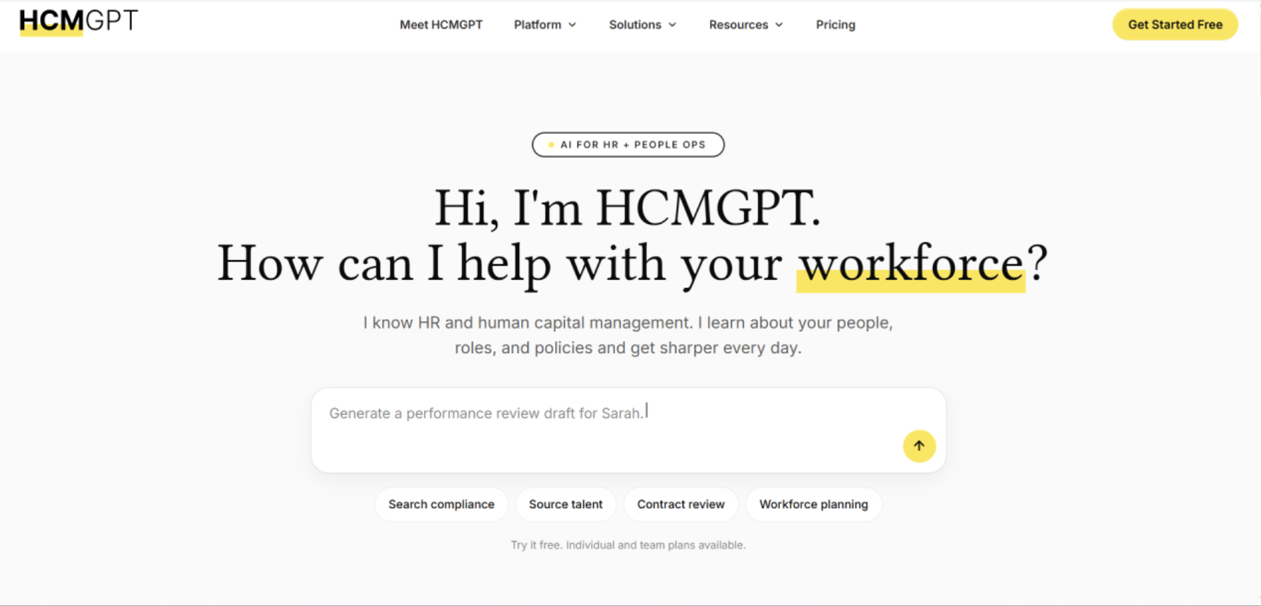 HCMGPT launch page screenshot